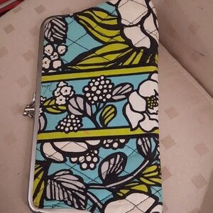 Vera Bradley Blue and Green Floral Clutch